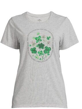 Celebrate It Heather Gray Tee with Green Shamrock Circle